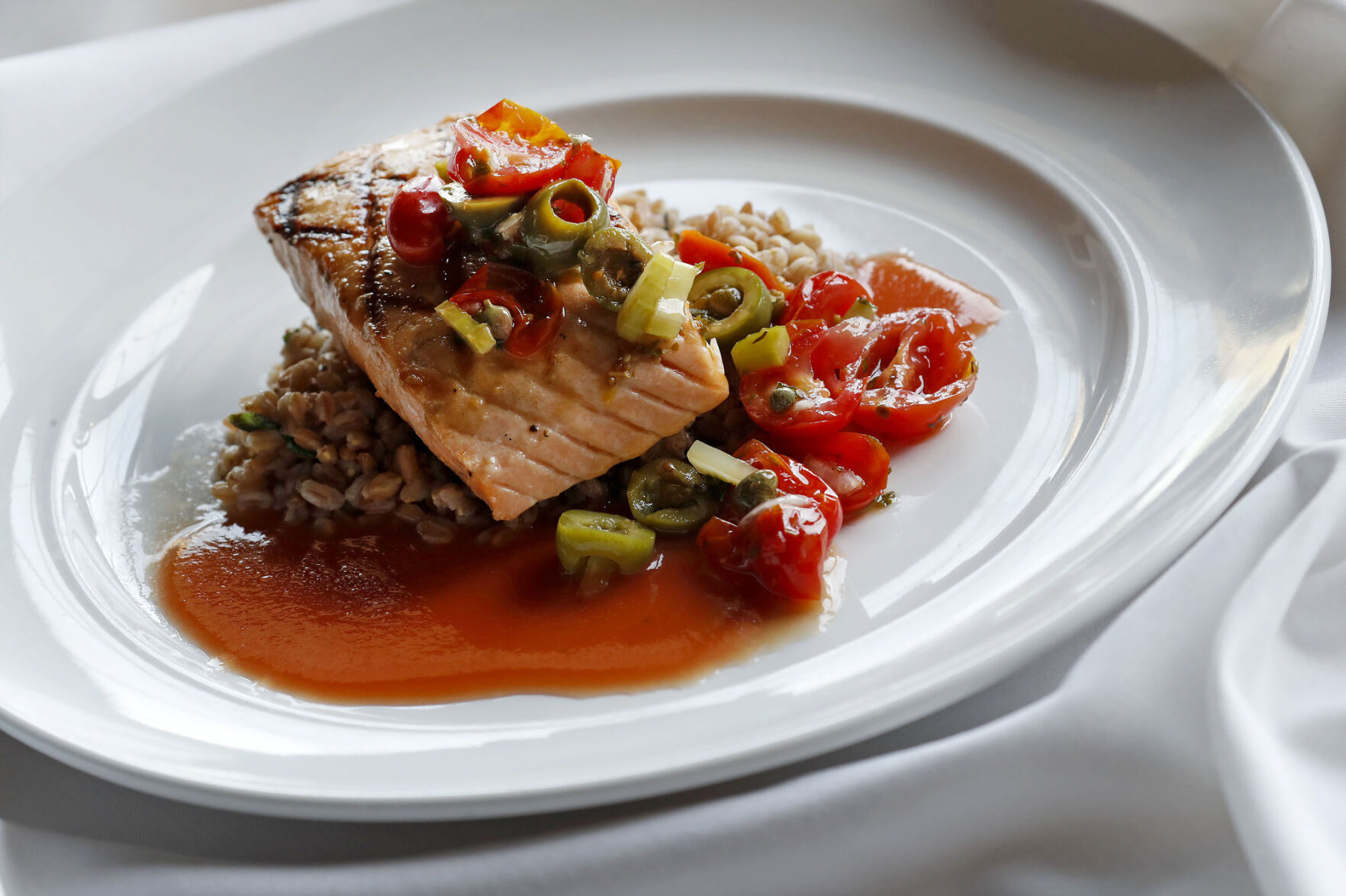 Salmon with blood orange reduction at 800 Maple